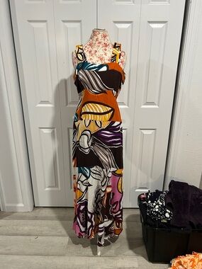 1. State Multicolor Maxi Dress with Orange, Purple & Brown Floral Print